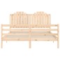 vidaXL Estructura de cama de matrimonio con cabecero madera maciza