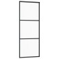vidaXL Puerta corredera con herrajes ESG vidrio y aluminio 76x205 cm vidaXL Puerta corredera con herrajes ESG vidrio y aluminio 76x205 cm