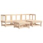 vidaXL Juego de sofás de jardín 5 piezas madera maciza de pino