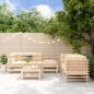 vidaXL Juego de muebles de jardín 6 piezas madera maciza de pino
