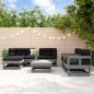 vidaXL Juego de muebles de jardín 7 piezas madera maciza de pino gris