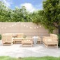 vidaXL Juego de muebles de jardín 8 piezas madera maciza de pino vidaXL Juego de muebles de jardín 8 piezas madera maciza de pino