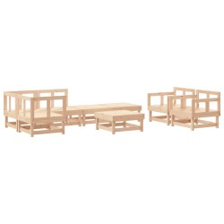 vidaXL Juego de muebles de jardín 8 piezas madera maciza de pino
