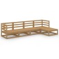 vidaXL Muebles de jardín 7 piezas marrón miel madera maciza de pino