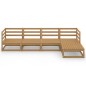 vidaXL Muebles de jardín 7 piezas marrón miel madera maciza de pino