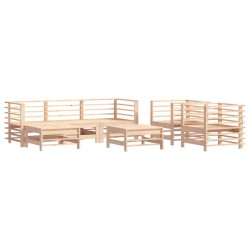 vidaXL Juego de muebles de jardín 7 piezas madera maciza de pino