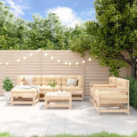 vidaXL Juego de muebles de jardín 7 piezas madera maciza de pino