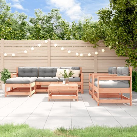 vidaXL Juego de muebles de jardín 7 pzas madera maciza abeto Douglas