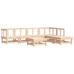 vidaXL Juego de muebles de jardín 7 piezas madera maciza de pino
