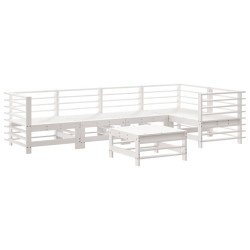 vidaXL Juego de muebles de jardín 6 piezas madera maciza pino blanco