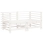 vidaXL Juego de muebles de jardín 6 piezas madera maciza pino blanco vidaXL Juego de muebles de jardín 6 piezas madera maciza pino blanco