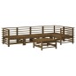 vidaXL Juego muebles de jardín 6 piezas madera maciza pino marrón miel