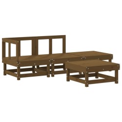 vidaXL Juego de muebles jardín 4 pzas madera maciza pino marrón miel