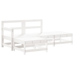 vidaXL Juego de muebles de jardín 4 pzas madera maciza de pino blanco