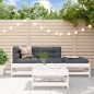 vidaXL Juego de muebles de jardín 4 pzas madera maciza de pino blanco vidaXL Juego de muebles de jardín 4 pzas madera maciza de pino blanco
