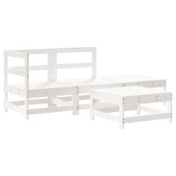 vidaXL Juego de muebles de jardín 4 pzas madera maciza de pino blanco