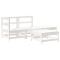 vidaXL Juego de muebles de jardín 4 pzas madera maciza de pino blanco vidaXL Juego de muebles de jardín 4 pzas madera maciza de pino blanco