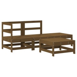 vidaXL Juego de muebles jardín 4 pzas madera maciza pino marrón miel
