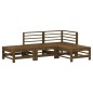 vidaXL Juego de muebles jardín 4 pzas madera maciza pino marrón miel vidaXL Juego de muebles jardín 4 pzas madera maciza pino marrón miel