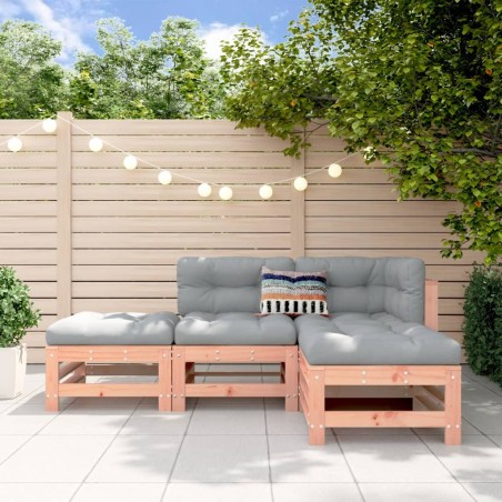 vidaXL Juego de muebles de jardín 4 pzas madera maciza abeto Douglas