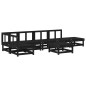 vidaXL Juego de muebles de jardín 7 piezas madera maciza de pino negro vidaXL Juego de muebles de jardín 7 piezas madera maciza de pino negro