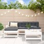 vidaXL Juego de sofás de jardín 5 piezas madera maciza de pino blanco vidaXL Juego de sofás de jardín 5 piezas madera maciza de pino blanco