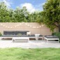 vidaXL Juego de sofás de jardín 5 piezas madera maciza de pino blanco vidaXL Juego de sofás de jardín 5 piezas madera maciza de pino blanco