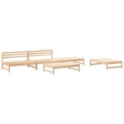 vidaXL Juego de sofás de jardín 5 piezas madera maciza de pino