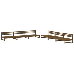 vidaXL Juego muebles de jardín 6 piezas madera maciza pino marrón miel