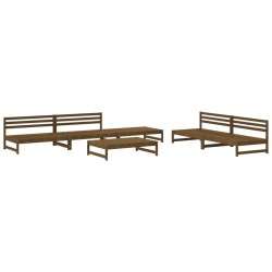 vidaXL Juego muebles de jardín 6 piezas madera maciza pino marrón miel