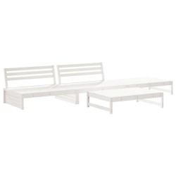 vidaXL Juego de muebles de jardín 4 pzas madera maciza de pino blanco
