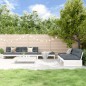 vidaXL Juego de muebles de jardín 6 piezas madera maciza pino blanco vidaXL Juego de muebles de jardín 6 piezas madera maciza pino blanco