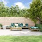vidaXL Juego de sofás de jardín 5 piezas madera de pino impregnada