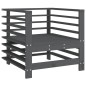 vidaXL Juego de muebles de jardín 7 piezas madera maciza de pino gris