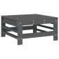 vidaXL Juego de muebles de jardín 7 piezas madera maciza de pino gris