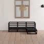 vidaXL Juego de muebles de jardín 4 piezas negro madera maciza de pino vidaXL Juego de muebles de jardín 4 piezas negro madera maciza de pino