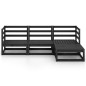 vidaXL Juego de muebles de jardín 4 piezas negro madera maciza de pino vidaXL Juego de muebles de jardín 4 piezas negro madera maciza de pino