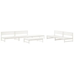 vidaXL Juego de muebles de jardín 6 piezas madera maciza pino blanco
