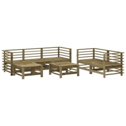 vidaXL Juego de muebles de jardín 7 pzas madera de pino impregnada