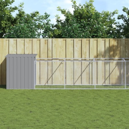 vidaXL Caseta perro corral acero galvanizado gris claro 110x1017x110cm