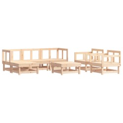 vidaXL Juego de muebles de jardín 7 piezas madera maciza de pino