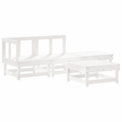 vidaXL Juego de muebles de jardín 4 pzas madera maciza de pino blanco