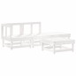 vidaXL Juego de muebles de jardín 4 pzas madera maciza de pino blanco vidaXL Juego de muebles de jardín 4 pzas madera maciza de pino blanco