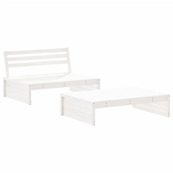 vidaXL Juego de muebles de jardín 2 piezas madera maciza pino blanco