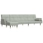 vidaXL Sofá cama en forma de L terciopelo gris claro 271x140x70 cm vidaXL Sofá cama en forma de L terciopelo gris claro 271x140x70 cm