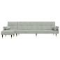 vidaXL Sofá cama en forma de L terciopelo gris claro 271x140x70 cm vidaXL Sofá cama en forma de L terciopelo gris claro 271x140x70 cm