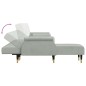 vidaXL Sofá cama en forma de L terciopelo gris claro 271x140x70 cm vidaXL Sofá cama en forma de L terciopelo gris claro 271x140x70 cm