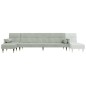 vidaXL Sofá cama en forma de L terciopelo gris claro 271x140x70 cm vidaXL Sofá cama en forma de L terciopelo gris claro 271x140x70 cm