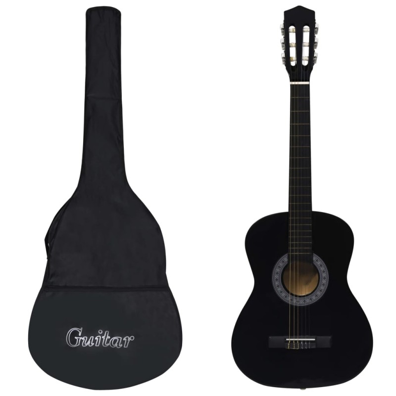 vidaXL Guitarra clásica para principiantes con funda negro 3/4 36" vidaXL Guitarra clásica para principiantes con funda negro 3/4 36"