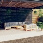 vidaXL Juego de muebles de jardín 11 pzas y cojines madera de pino